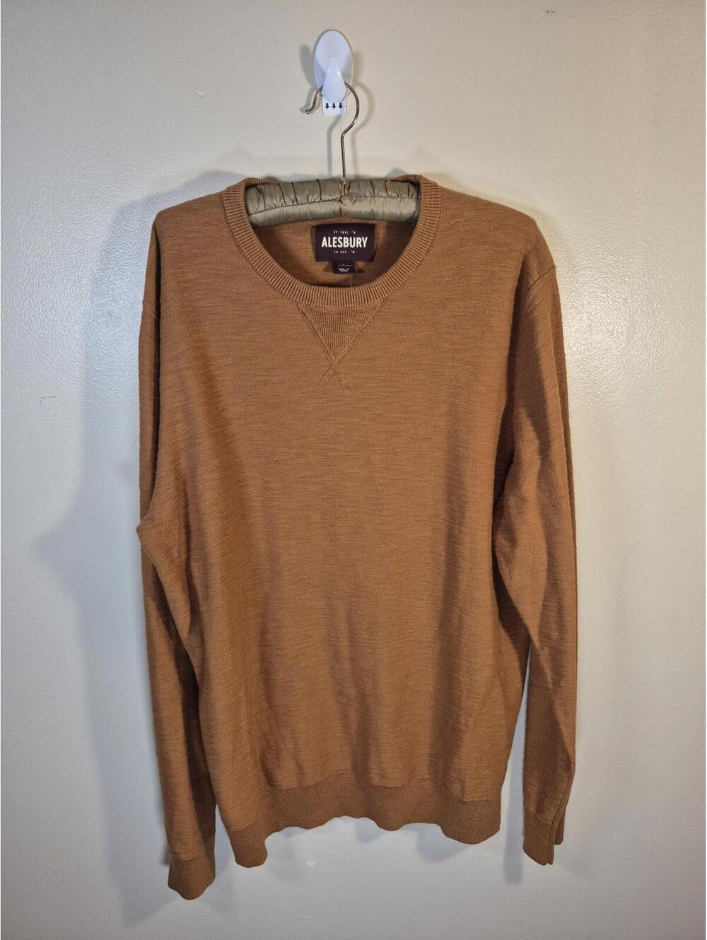Alesbury Riverside Crewneck Sweater Burnt Orange, Lg,Preppy, 100% Cotton